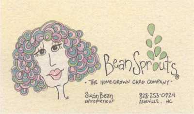 Suzin's business card for Bean Sprouts